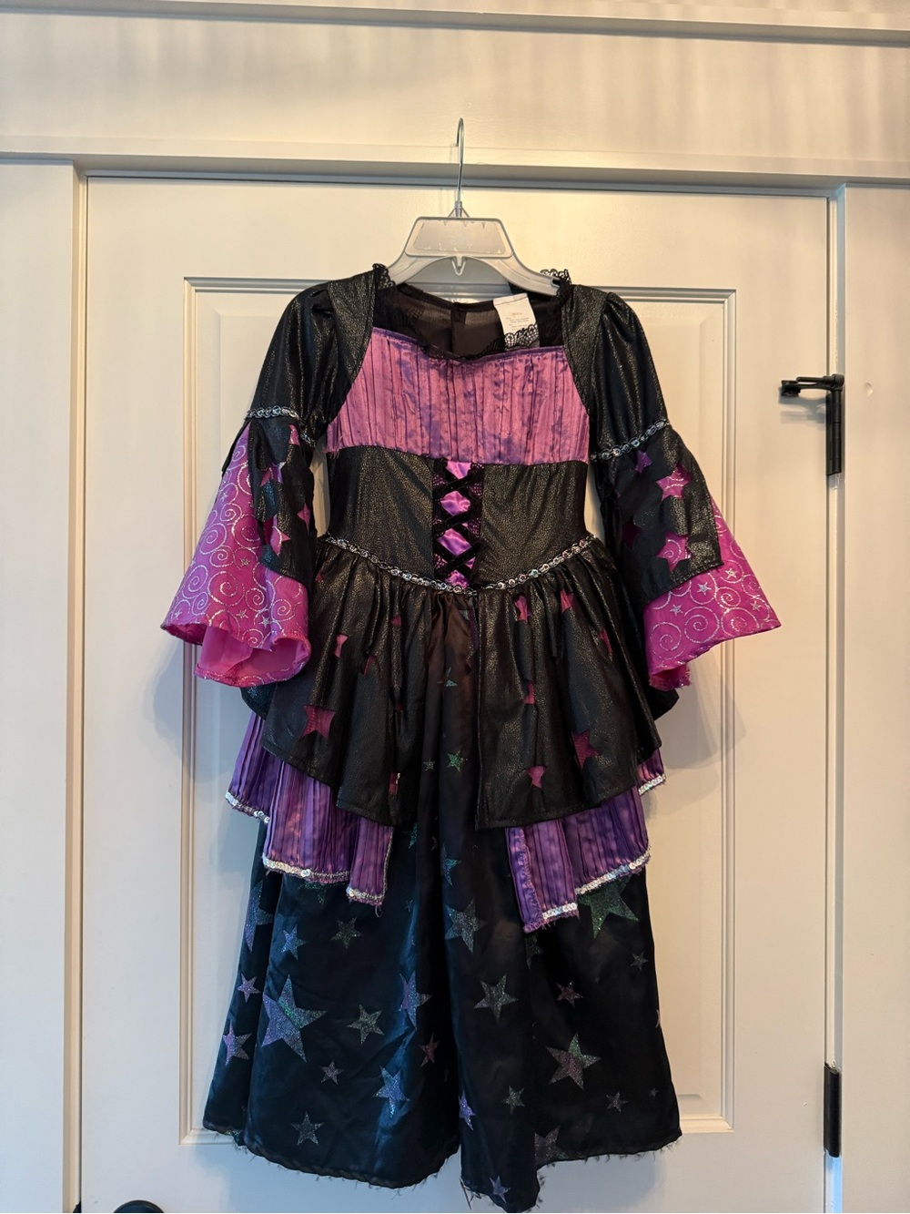 Girls' Black and Purple Star Witch Costume Dress